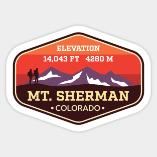 Mt Sherman Colorado - 14ers Mountain Climbing Badge Sticker